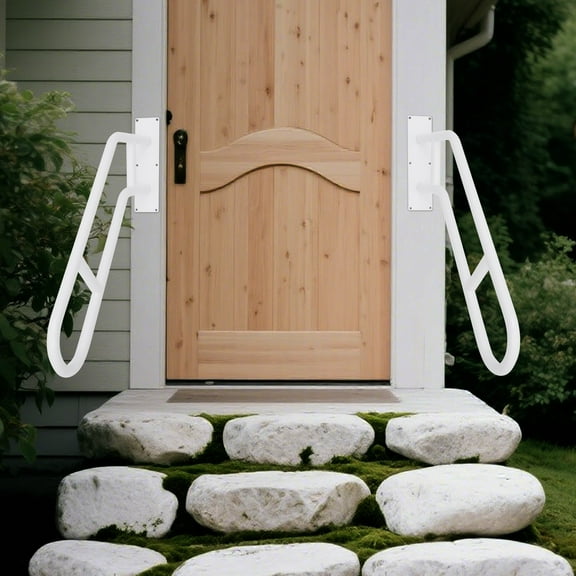 2pcs White Wall Mounted Handrail Stair Handrails for Outdoor Step Stair Handrail for Wall Surfaces such as Tile Walls, Marble Walls