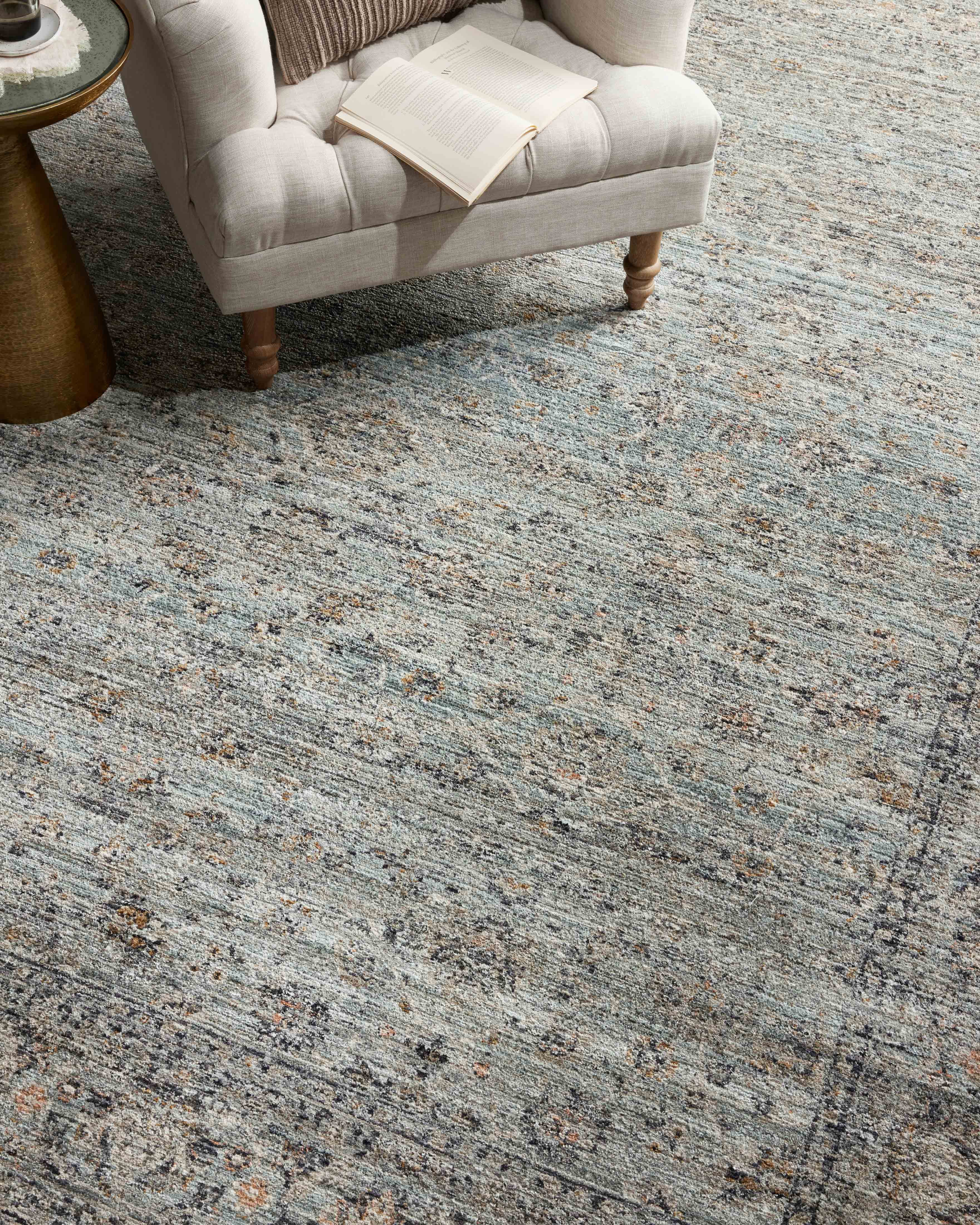 Jean Stoffer x Loloi Katherine Ocean / Gold 2'-7" x 16'-0" Runner Rug