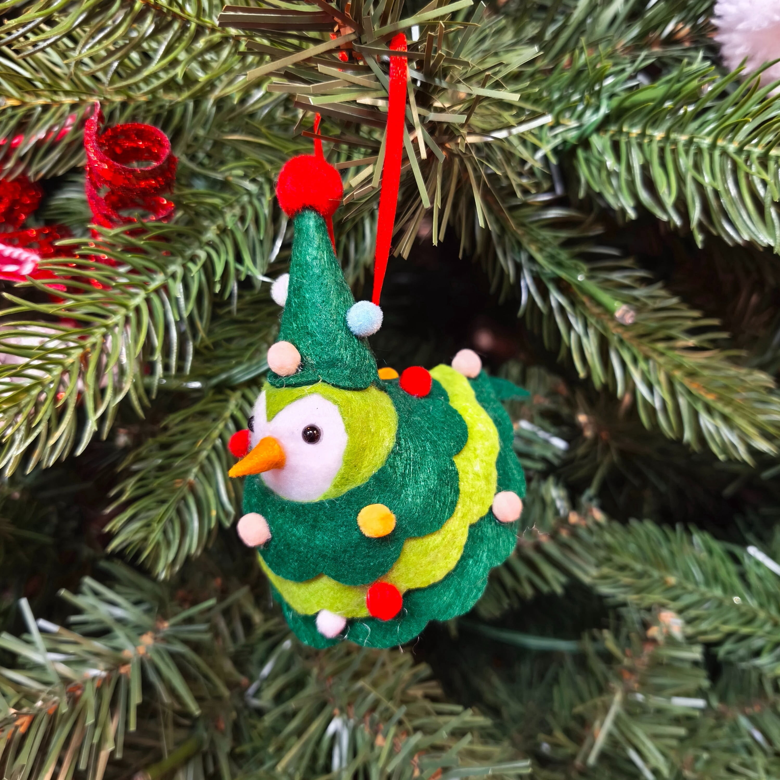 Multicolor Fabric Christmas Tree Bird Ornament, 3", by Holiday Time
