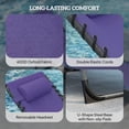 thumbnail image 4 of Outsunny Folding Chaise Lounge Chair Outdoor Tanning Chair with 5-Level Adjustable Back, Side Table, Pillow, Pocket for Yard, Beach, Pool, Purple, 4 of 9