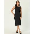 thumbnail image 2 of DARING DIVA Sleeveless Sheath Boat Neck Pencil Dress S Black, 2 of 6