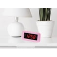 thumbnail image 3 of HANNLOMAX HX-117CR Radio despertador, radio PLL AM/FM, pantalla LED roja de 1,2", alarma dual, despertador con radio o zumbador (rosa), 3 of 5