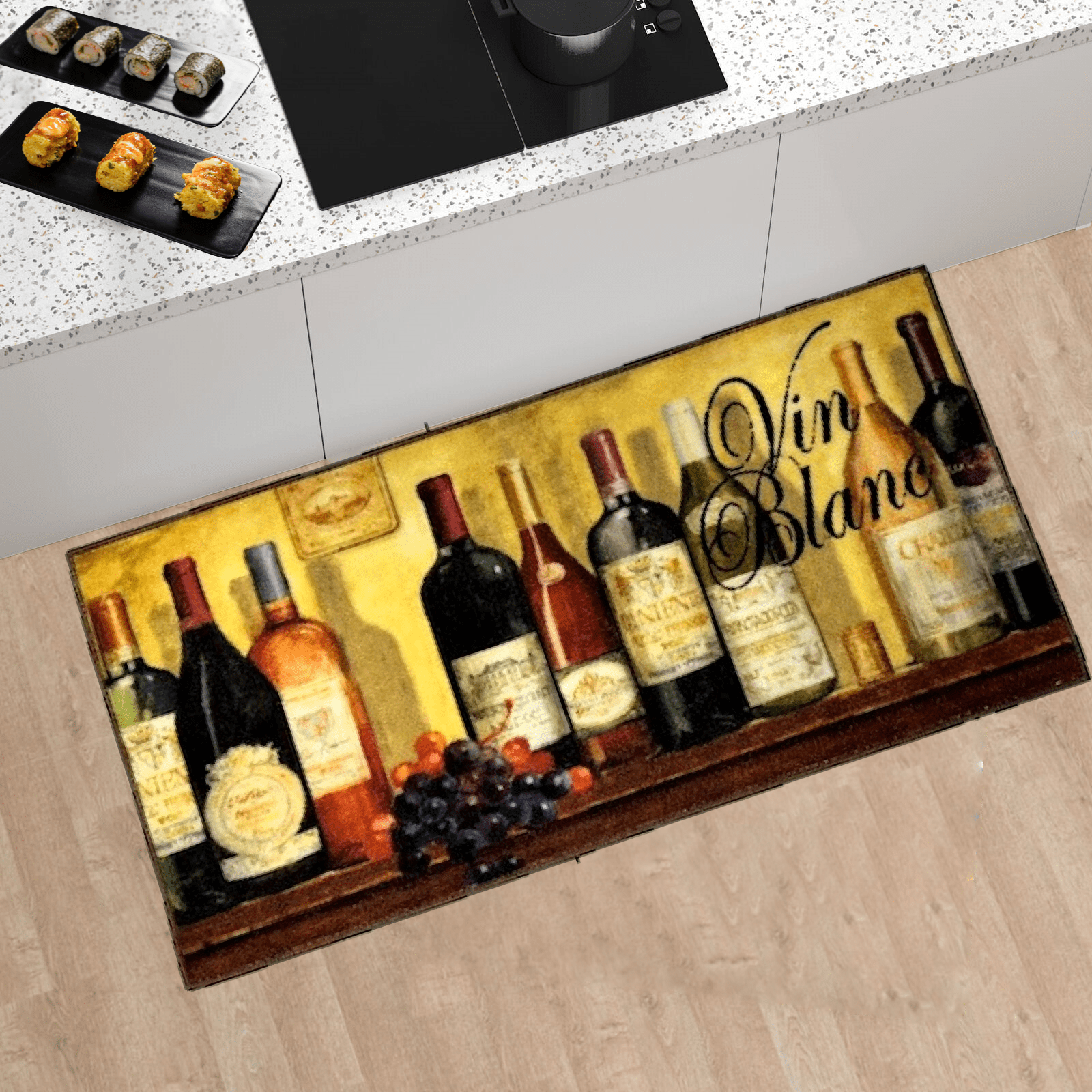 Wine Bottle Kitchen Runner 20 x 40 Rug