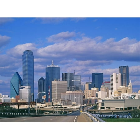 Dallas Skyline Print Wall Art By Murat Taner (Best Place To See Dallas Skyline)