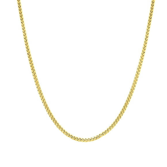 14k Yellow Solid Gold Franco Chain Necklace, 1.8mm, 24"