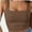 Brown, variant on Womens Sleeveless Tanks Strappy Square Neck Skinny Cami Tops Basic Workout Fitness Crop Tank Top