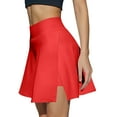 thumbnail image 2 of BRDFRL Women's Tennis Golf Skirts High Waisted with Pockets Inner Shorts for Athletic Skorts Sports Running Pickleball Red L, 2 of 6