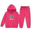thumbnail image 2 of Eltusu Girls Winter Outfit Sets, Sports Elastic Waist Long Sleeve Warm Hoodies and Sweatpants Sets Hot Pink Size 2-13T, 2 of 4