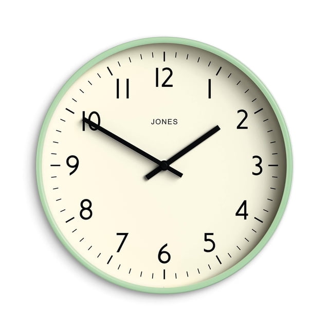 Reloj de pared JONES CLOCKS® Studio Modern 30 cm Neo Mint Green