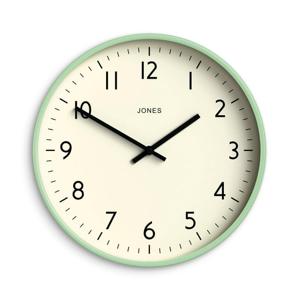 Reloj de pared JONES CLOCKS® Studio Modern 30 cm Neo Mint Green