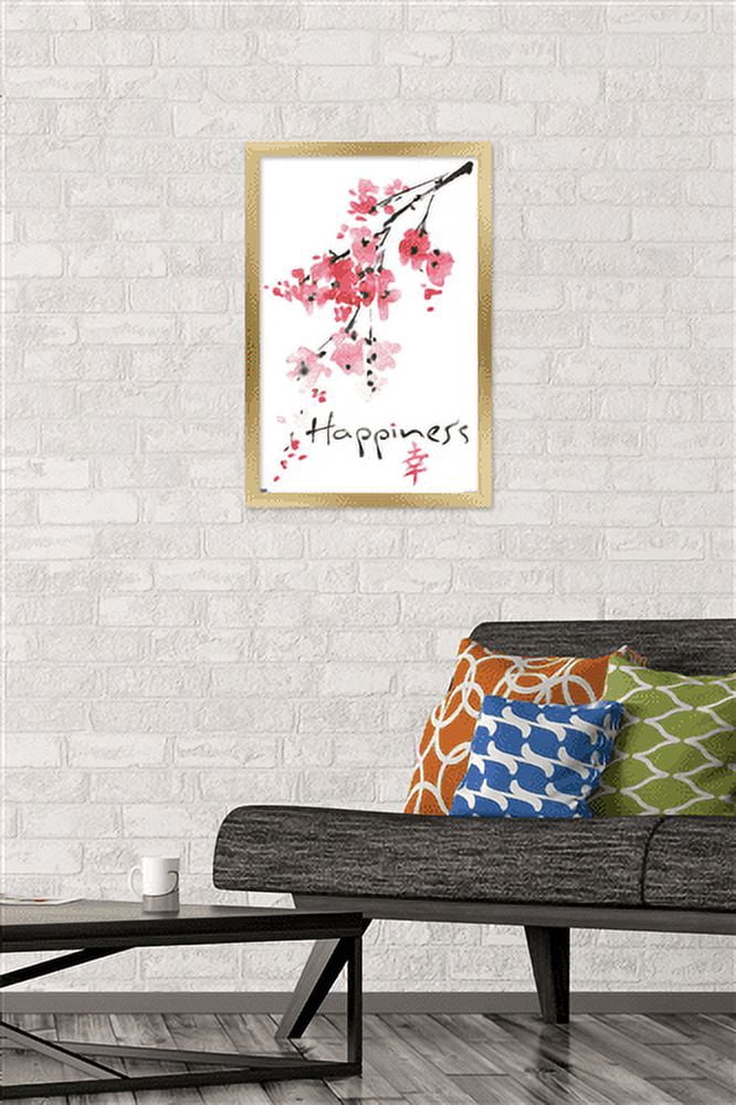 Sakura Tree - Happiness Wall Poster, 14.725" x 22.375", Framed