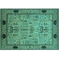 thumbnail image 1 of Ahgly Company Indoor Rectangle Oriental Turquoise Blue Industrial Area Rugs, 8' x 12', 1 of 4
