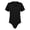Black, variant on Men Round Neck Short Sleeves Bodysuit Sleepwear Nightwear Romper Pajamas Black L