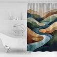 thumbnail image 4 of Extra Long Shower Curtain 72x96 Inch, Colorful Abstract Art Shower Curtain Waterproof Bathroom Decor Mountain Modern Watercolor Fabric Bath Curtain Set Accessories with Hooks, 4 of 6