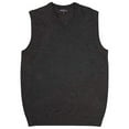 thumbnail image 2 of Hart Schaffner Marx Men's Big Tall Extra Fine Merino Wool Sweater Vest (Charcoal Gray Heather 740, 3X-Large Tall), 2 of 3