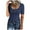 Navy, variant on UYISJ Women's Short Sleeve V Neck Ribbed Knit Button T Shirts Henley Solid Color Summer Tops