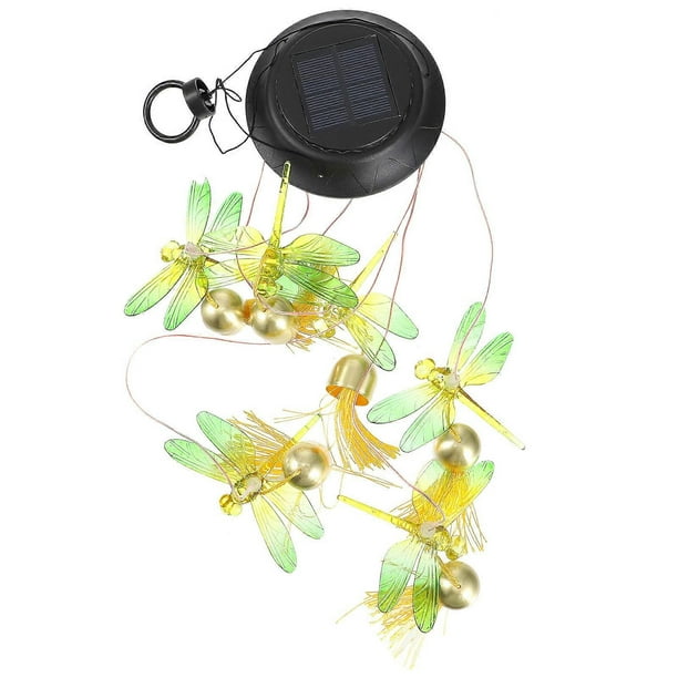 Garden Solar Wind Chimes Outdoor Wind Chime Light Butterfly Shape Plastic Metal Solar Powered 1Pcs