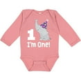 thumbnail image 3 of Inktastic Babys 1st Birthday Elephant Zoo Animal Boys or Girls Long Sleeve Baby Bodysuit, 3 of 5