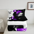 thumbnail image 5 of Mr Mrs Comforter Set Purple Black Butterfly Bedding Set Valentine'S Day Wedding Down Comforter Gifts For Adults Men Women Romantic Love Theme Quilt Set Room Decor 2 Pcs, 5 of 7