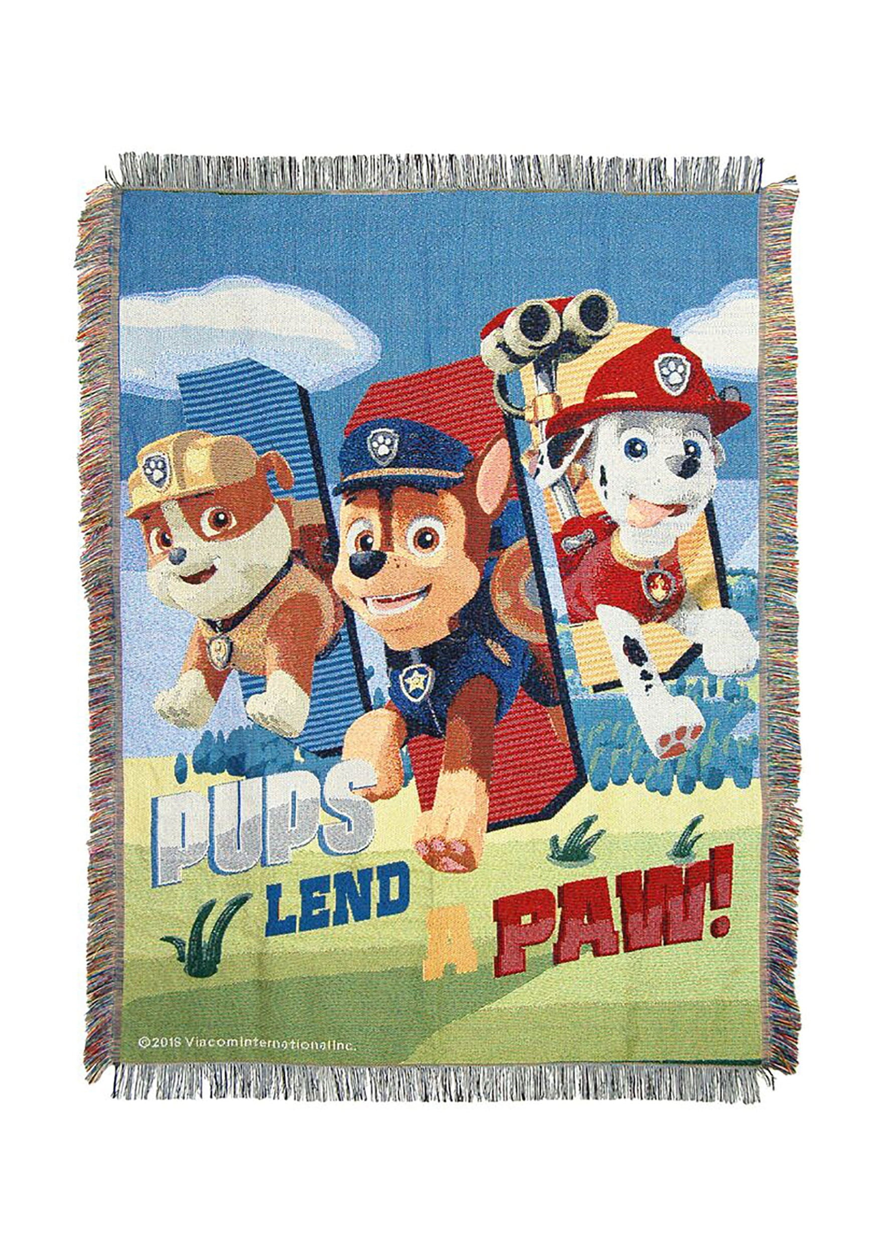 Paw Patrol "Lend A Paw" Woven Tapestry Throw Blanket