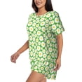 thumbnail image 2 of Naloa Daisies Flowers Women's Short-Sleeved Pajama Set, Loungewear, Summer pajamas, Breathable Cozy - 4X-Large, 2 of 9