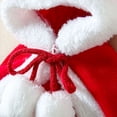 thumbnail image 5 of Pet Santa Cape Christmas Pet Hooded Cloak with Pom Poms White Soft Adjustable Pet Holiday Dress Up Outfit for Small Dogs Cats Xmas Photo Party L, 5 of 6