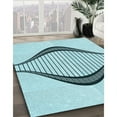 thumbnail image 3 of Ahgly Company Machine Washable Indoor Rectangle Transitional Electric Blue Area Rugs, 2' x 5', 3 of 7
