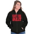 thumbnail image 3 of No Meat Vegetarian Vegan Cute Veggie Zip Up Hoodie Men's Women's Brisco Brands S, 3 of 5