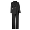 thumbnail image 3 of Riforla Women 2 Piece Outfits Suits Set Long Sleeve Button High Waisted Pants for Business Work Two Piece Sets for Women Black S, 3 of 5