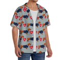 thumbnail image 2 of Fotbe Dachshund Dog Heart Camisa Estampada de Manga Corta para Hombre, Casual de Verano, Estilo Playero, Sin Arrugas-XX-Large, 2 of 5
