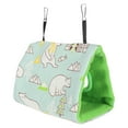 thumbnail image 2 of Bird Hanging Bed, Bird Hammock Bear Pattern Triangular Shape Pet Supplies Soft Comfortable Easy To Hang  For Bird Cage M Bear Pattern And Green Bottom, 2 of 8