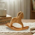 thumbnail image 6 of SIYTUAU Small Handmade Wooden Rocking Horse Figurine For Tabletop Shelf Or Desk Decoration Crafted From Pine Wood With Smooth Finish 8.66X7.28X2.17 Inch, 6 of 6
