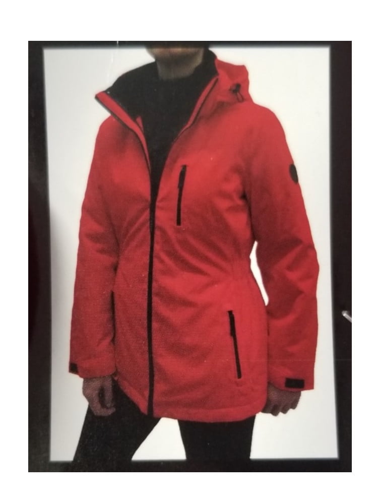 G-III Apparel Group Ltd. Calvin Klein Womens Size Large 3-in-1 System Jacket,  3KS (Red/Black) 