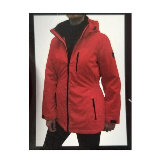 G-III Apparel Group Ltd. Calvin Klein Womens Size Large 3-in-1 System  Jacket, 3KS (Red/Black) 