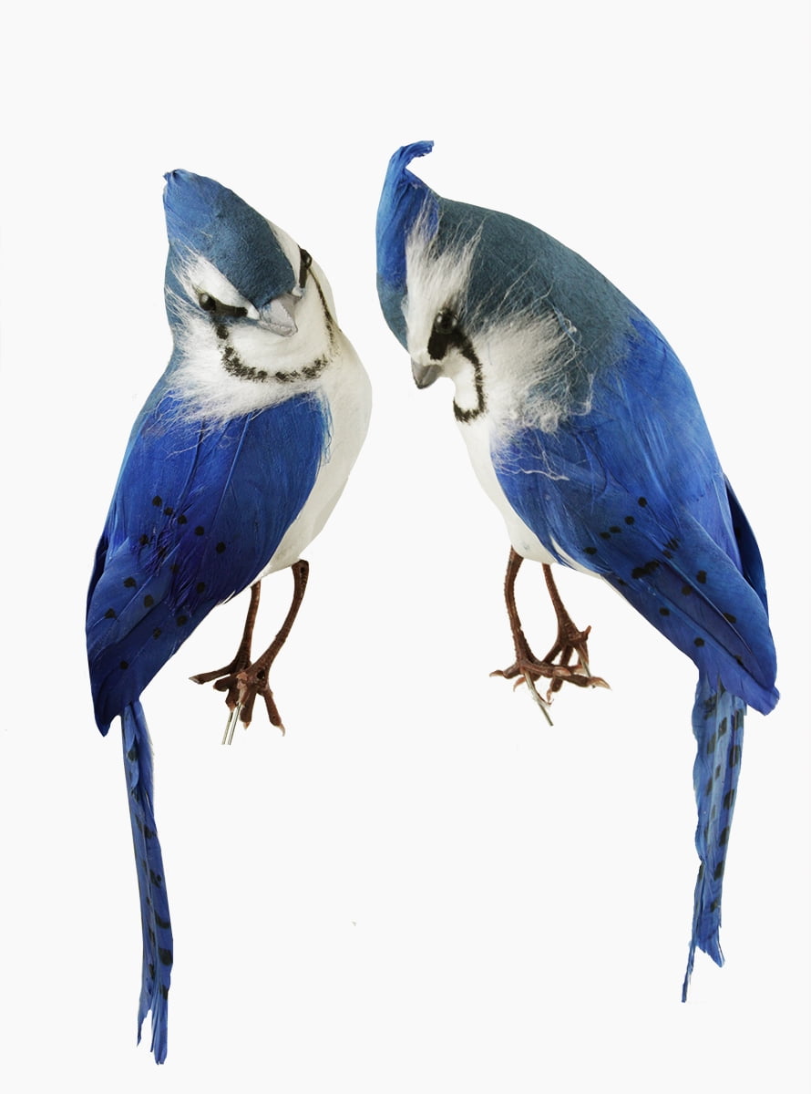 set of 2 blue jay decorative christmas figure ornaments 8 walmart com blue jay christmas ornaments