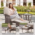 thumbnail image 4 of Arnahaishe Outdoor Ottoman Set of 2, All-Weather Wicker Patio Rattan Seat Foot Rest with Removable Cushions, Beige, 4 of 7