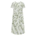 thumbnail image 4 of QJUHUNG Dégagement Femmes Casual Col Rond Imprimé Été Poches à Manches Courtes Robe, 4 of 6
