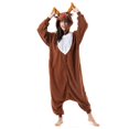 thumbnail image 1 of Pijamas Kigurumi de una pieza para adultos, mono de dibujos animados, ciervo de Navidad, marrón oscuro, Halloween, ropa de dormir de invierno, 1 of 3