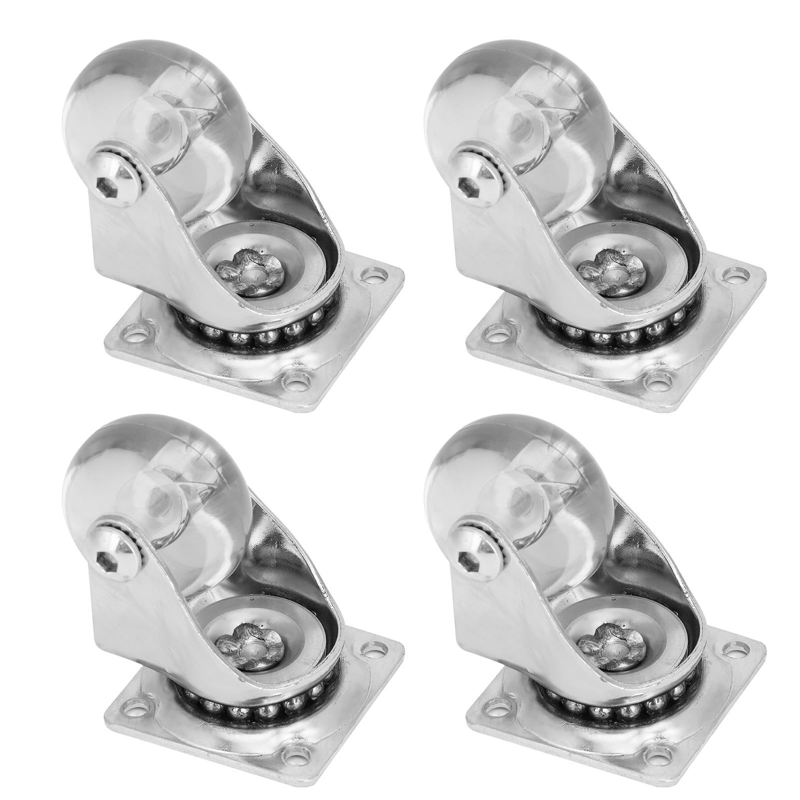 Small Caster Wheels For Furniture, Non-Marking Low Profile Casters, Heavy Duty Polyurethane Rubber Silent Casters, Smooth 360 Degrees Rotation, Set Of 4