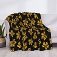 thumbnail image 3 of Yiaed Maple Leaves With Leopard Print Blanket Throw Blanket Soft Cozy Flannel Blanket for Home Bed Sofa Couch Chair-60"x50", 3 of 6