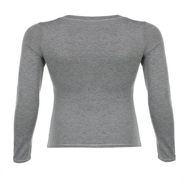 Women Vintage 2000s Long Sleeve T-Shirts Casual Lace