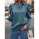 thumbnail image 4 of Sudadera con Capucha de Larga Abullonada y Cordón Ajustable para Mujer, Estilo Informal, para Otoño e Invierno Azul Pavo Real XXL, 4 of 8