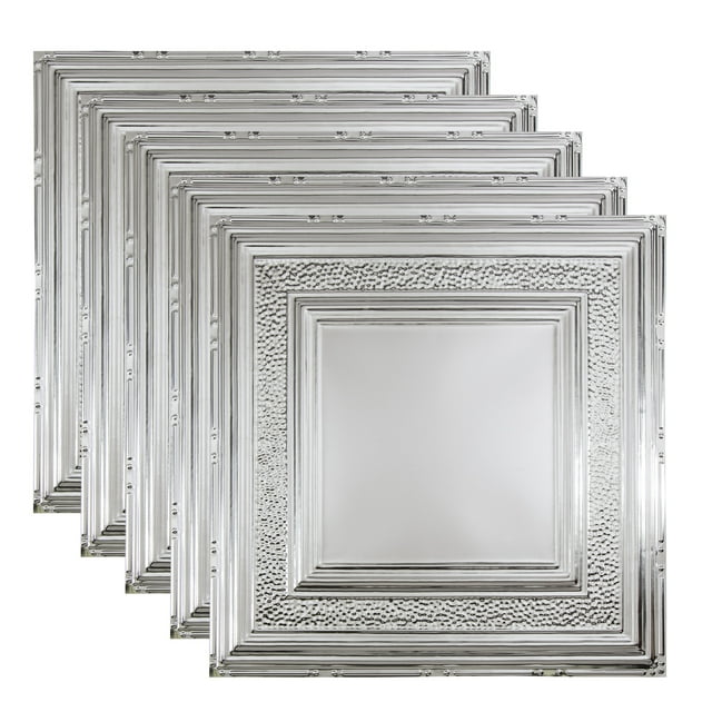 Great Lakes Tin Milwaukee Unfinished 2ft x 2ft Nail Up Ceiling Tiles (5 Pack)