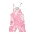 thumbnail image 4 of Odeerbi 5-14 Years Kids Girls Summer Jumpsuit Cute Tie-Dye Camisole Romper Casual Breathable Comfortable Overalls Bib Overall Shorts with Pockets, 4 of 5