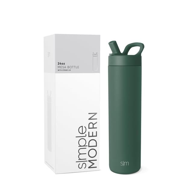 Botella de agua Simple Modern Mesa de 700 ml con tapa de pajita Forest