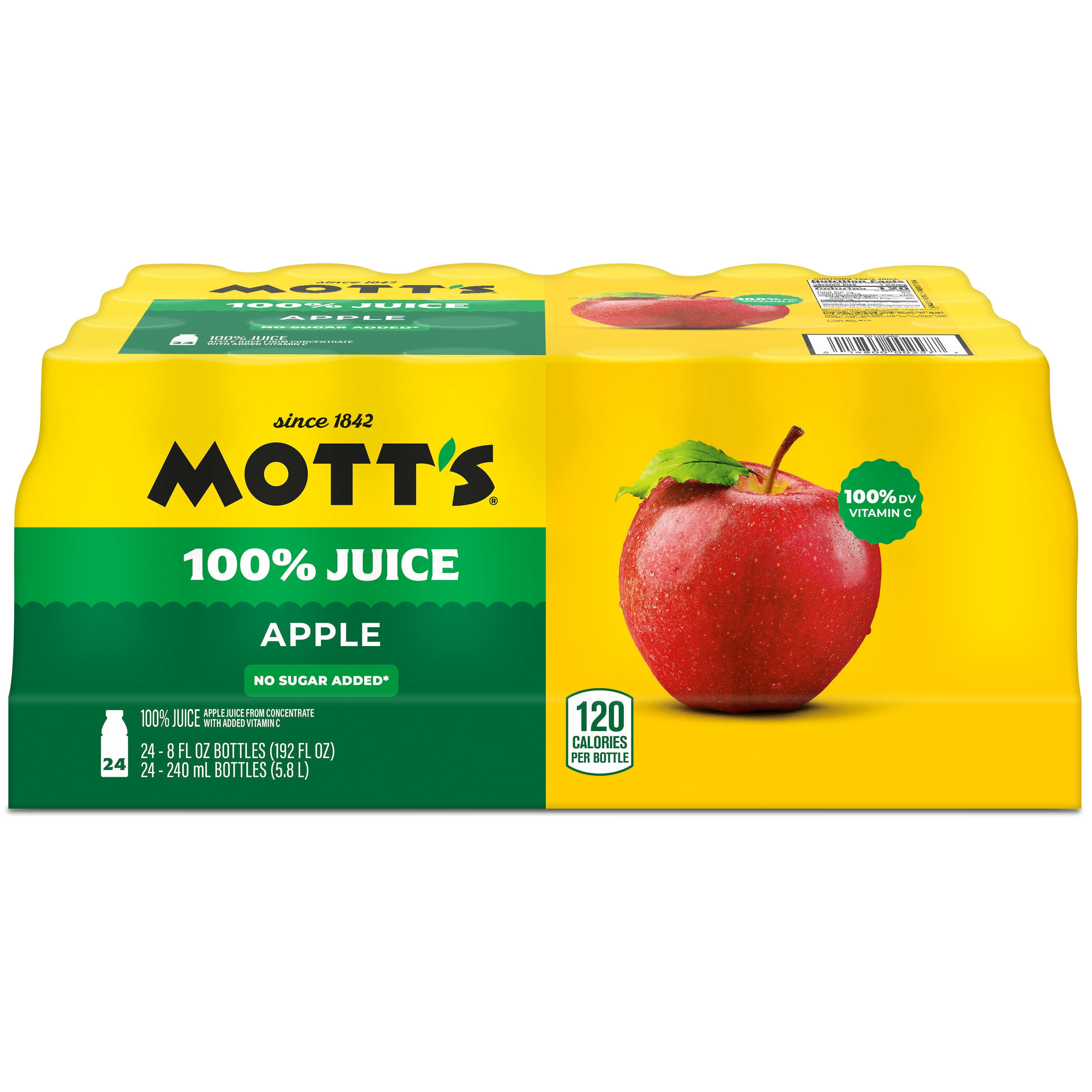 Mott's 100% Juice Original Apple Juice, 8 fl oz, 24 Count Bottles