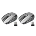 thumbnail image 2 of jesticaly Computer 2.4Ghz Wireless Optical Mouse Quick Speed Low Latency 6 Buttons Plastic Gaming Mice Desktop PC Portable Grey 2Set, 2 of 6