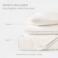 thumbnail image 3 of Noble Linens Ivory Damask Pattern Quilted Coverlet Set, King / CalKing, 3 of 12