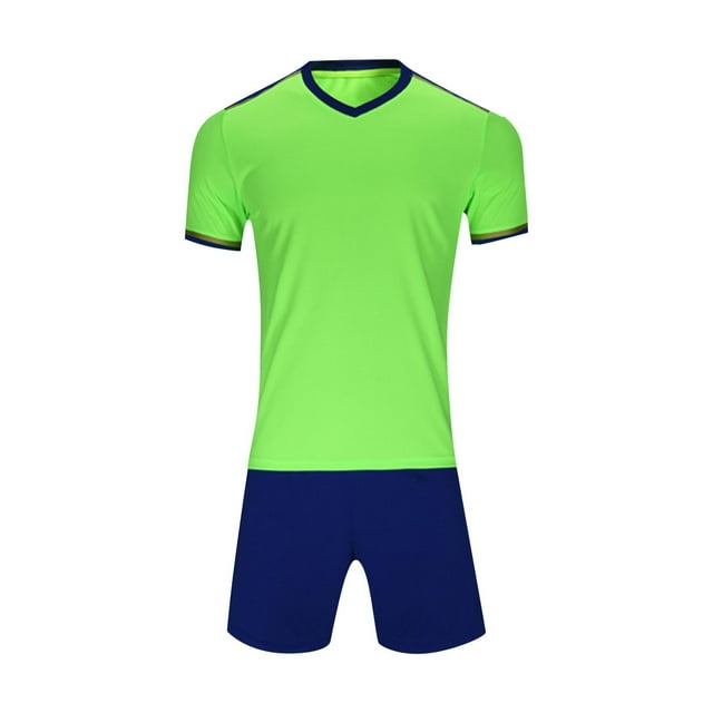 Bwiyojiz Fashion Count 2pcs Sizes 3XS-M Children's Gradient Basketball Suit Set Training Kit Sweat Absorbing Side Pockets Sports, Green