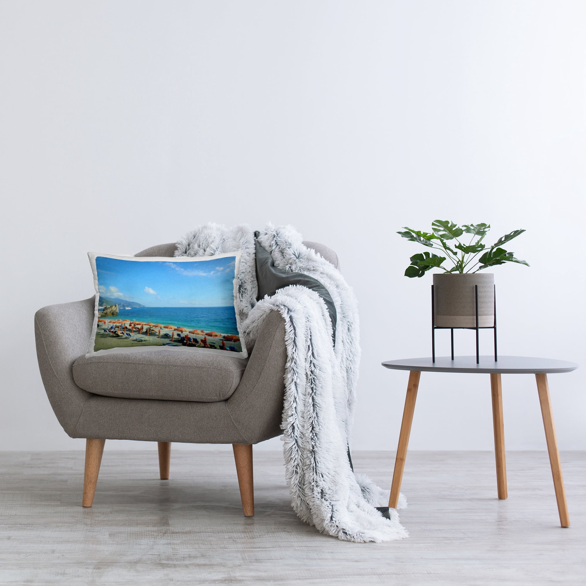 Stupell Industries Summer Ocean Horizon Decorative Printed Throw Pillow Design by GraffiTee Studios